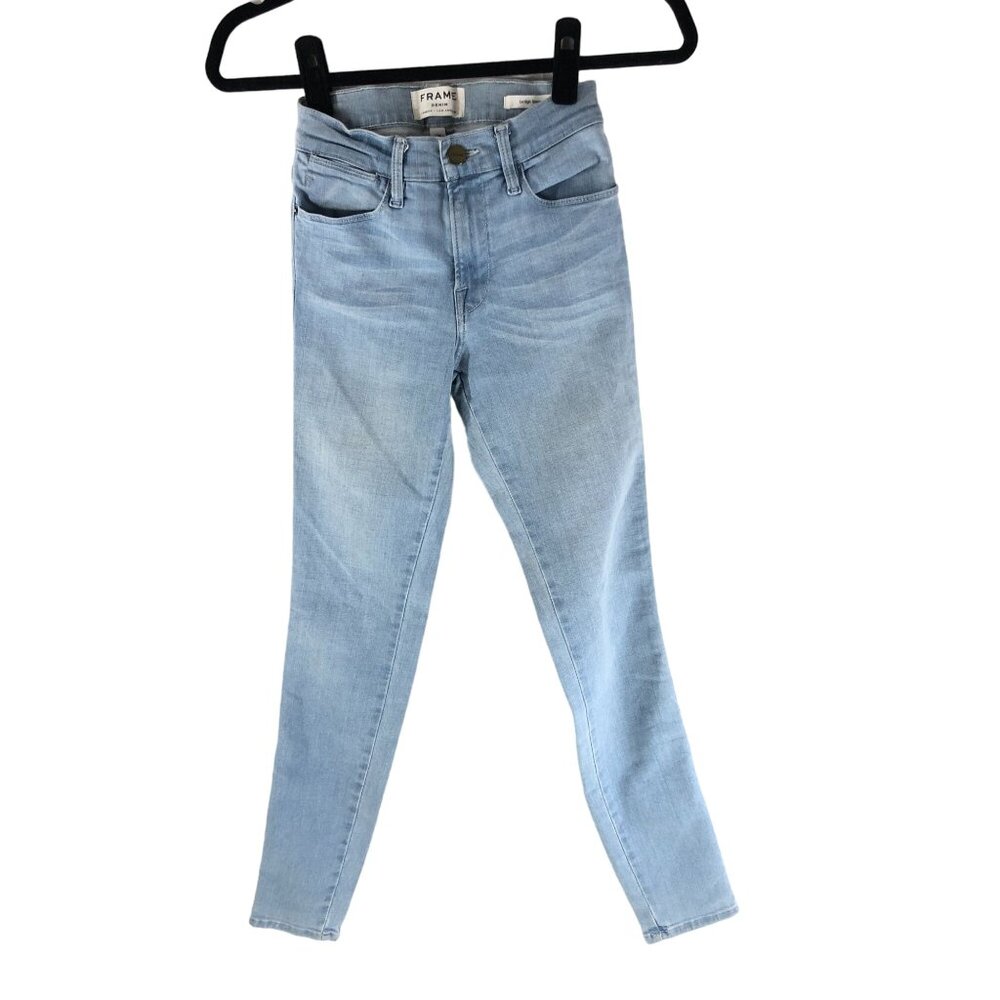 FRAME Denim Womens Jeans Le High Skinny Light Wash Blue 24